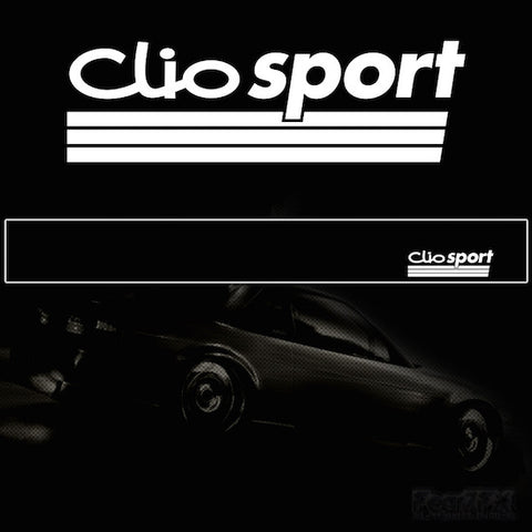 Clio Sport Vinyl Windscreen SunStrip Any 2 Colours