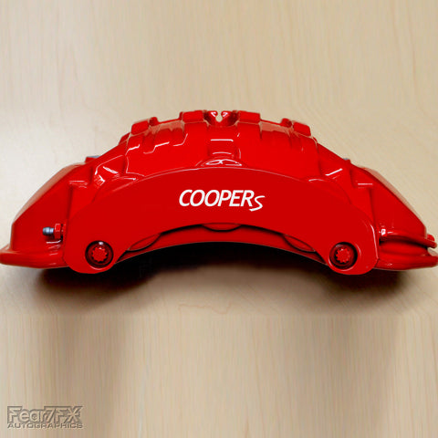 5x Cooper S Brake Caliper Vinyl Decals