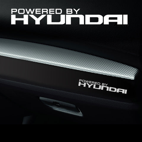 2x Hyundai Dashboard Powered By Vinyl Decal