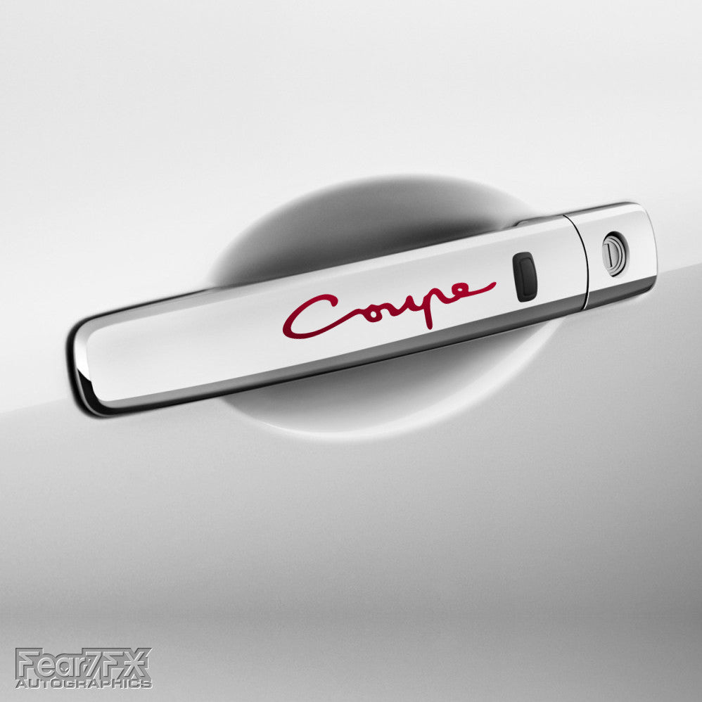 4x Coupe Door Handle Vinyl Decals