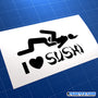 I Love Sushi Funny JDM Car Vinyl Decal Sticker