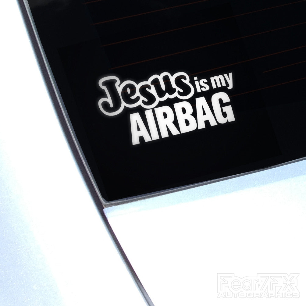 Jesus Is My Airbag Funny Euro Decal Sticker