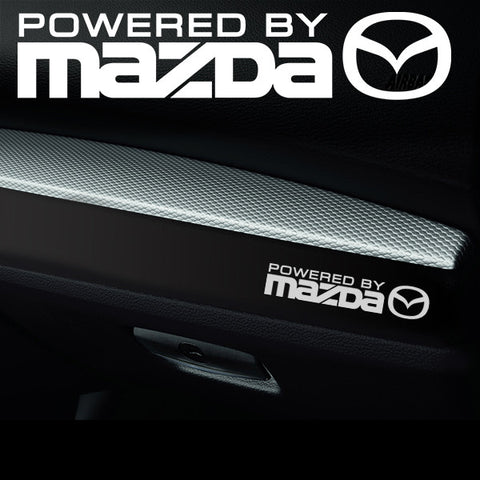 2x Mazda V2 Dashboard Powered By Vinyl Decal
