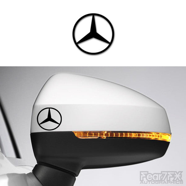 2x Mercedes Logo Side Mirror Vinyl Transfer Decals