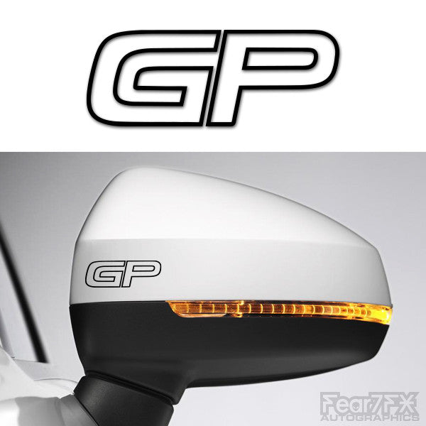 2x Mini GP Side Mirror Vinyl Transfer Decals