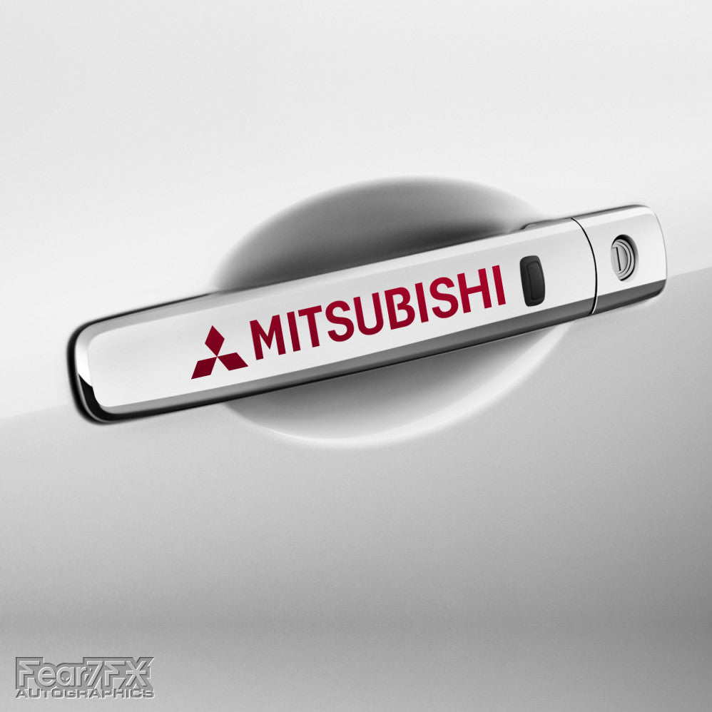 4x Mitsubishi V1 Door Handle Vinyl Decals