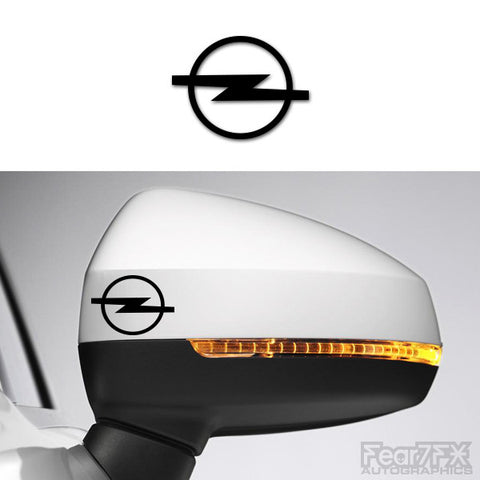 2x Opel Logo Side Mirror Vinyl Transfer Decals