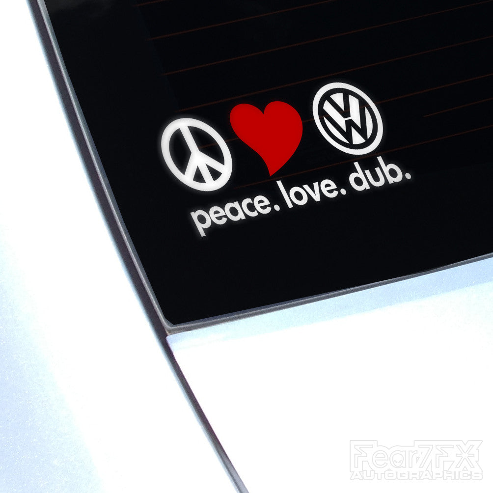 Peace Love Dub VW JDM Camper Decal Sticker