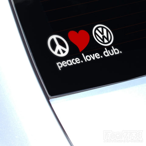 Peace Love Dub VW JDM Camper Decal Sticker