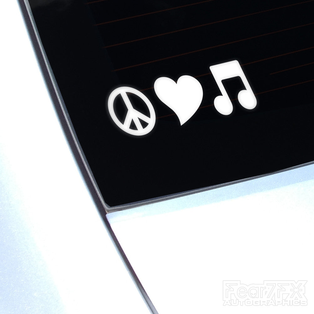 Peace Love Music JDM Euro Decal Sticker