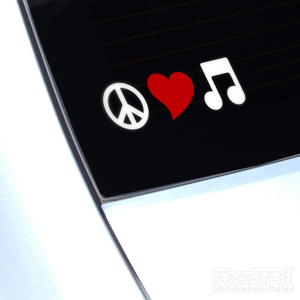 Peace Love Music JDM Euro Decal Sticker