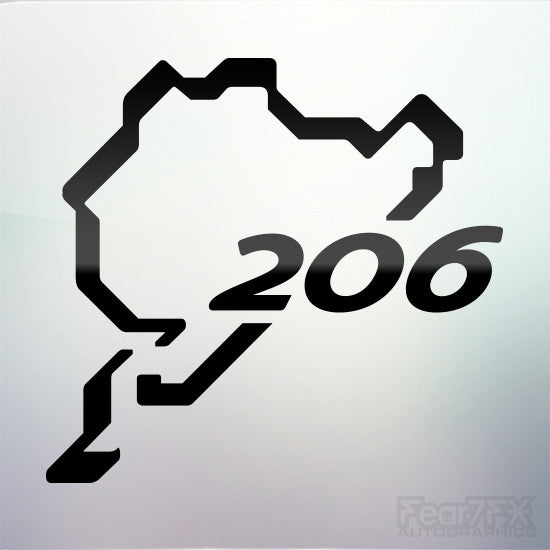 1x Peugeot 206 Nurburgring Vinyl Transfer Decal
