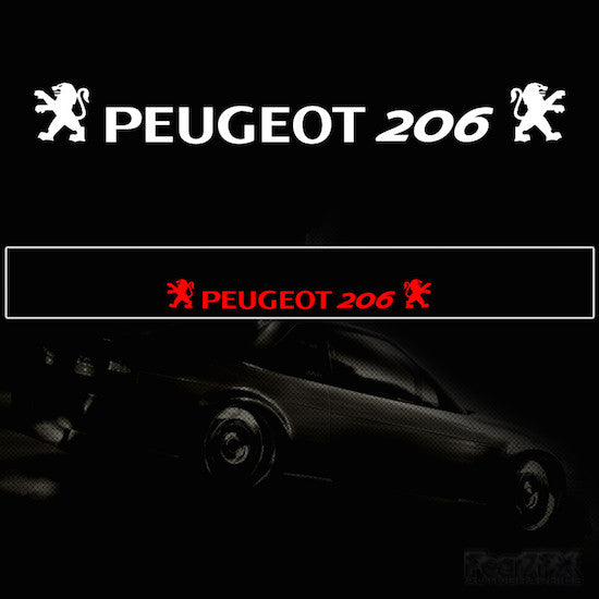 Peugeot 206 V2 Vinyl Windscreen SunStrip Any 2 Colours