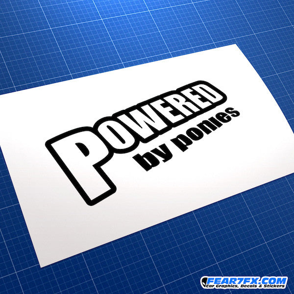 Powered By Ponies Funny JDM Car Vinyl Decal Sticker