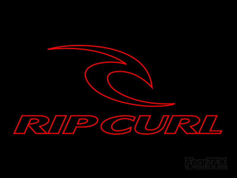 2x Rip Curl Outline Rare Vinyl Transfer Decal