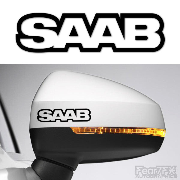 2x Saab V1 Side Mirror Vinyl Transfer Decals