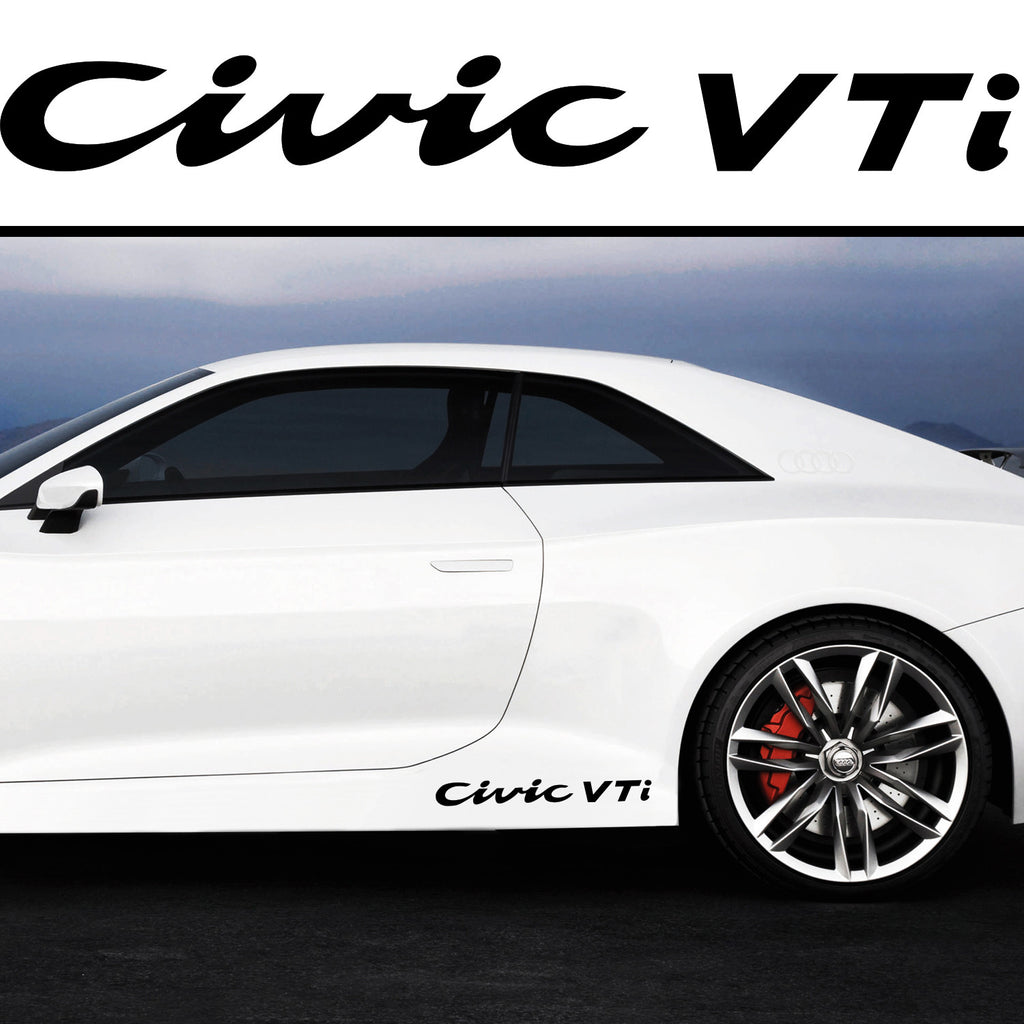 2x Civic VTi Side Skirt Vinyl Decal