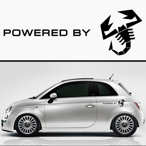 2x Powered By Abarth Side Skirt Vinyl Decal