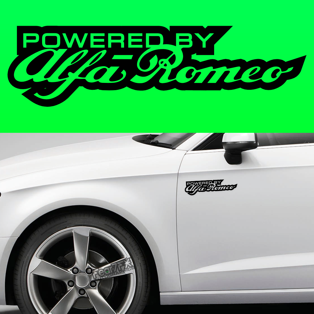 2x Powered By Alfa Romeo Body Part Decal