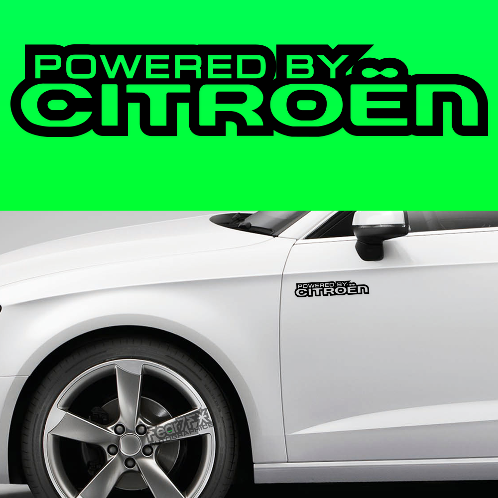 2x Powered By Citroen V2 Body Part Decal