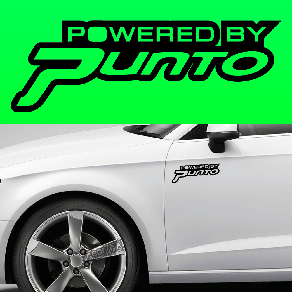 2x Powered By Punto Body Part Decal