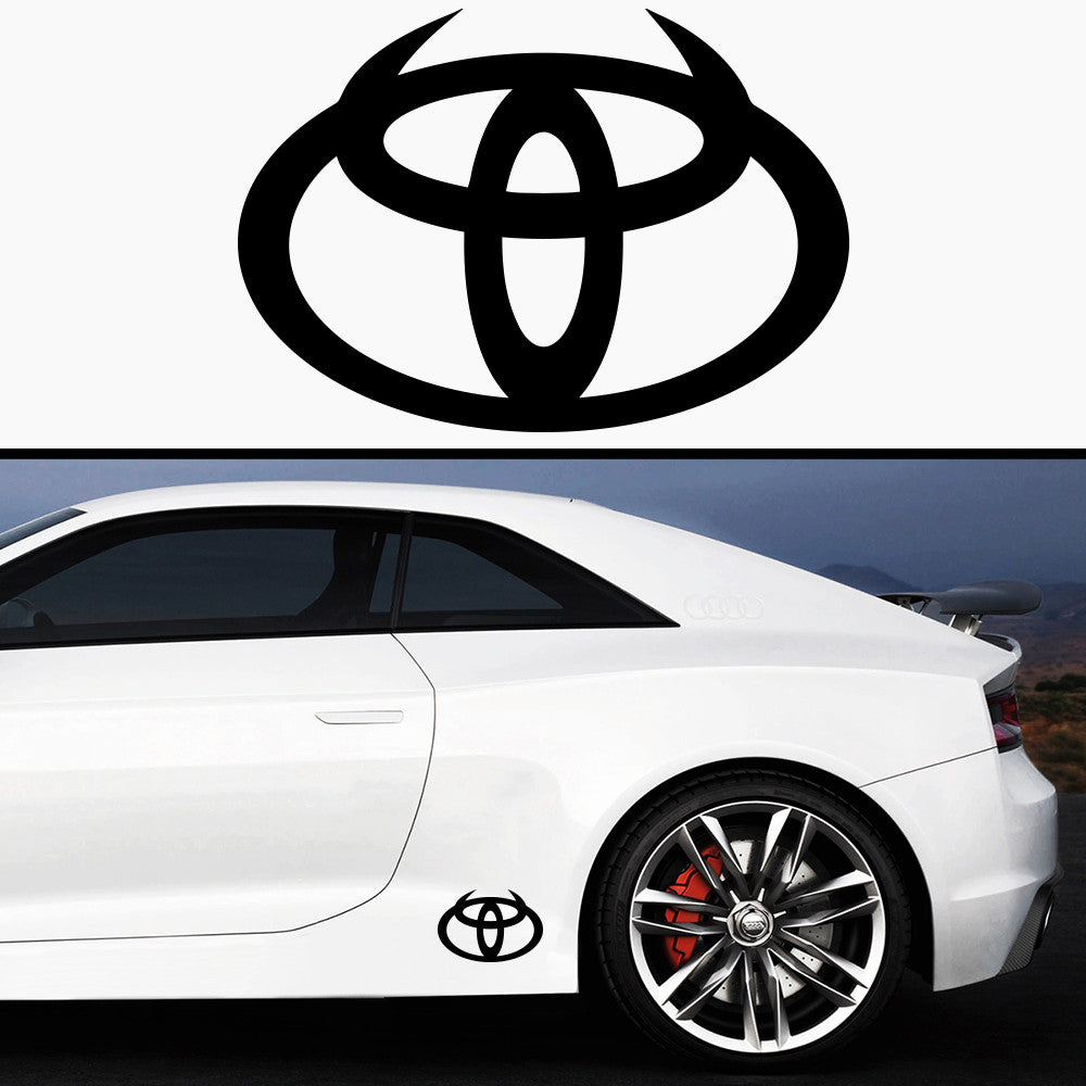 2x Toyota Devil Side Skirt Body Vinyl Graphic