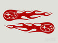 2x Subaru Flames Custom Vinyl Transfer Decals