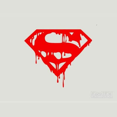 1x Superman Death Dripping Blood Vinyl Transfer Decal
