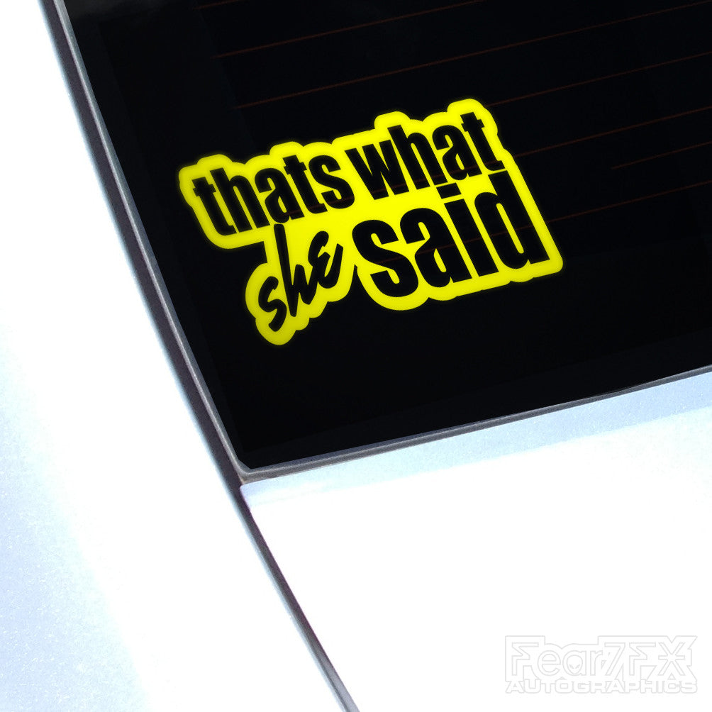 Thats What She Said Funny Euro Decal Sticker