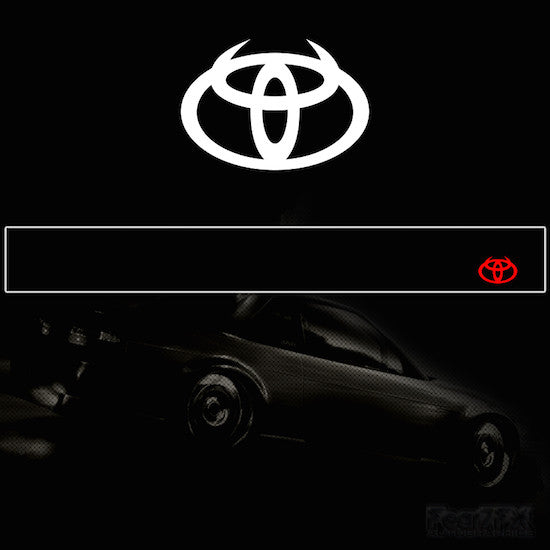Toyota Devil V2 Vinyl Windscreen SunStrip Any 2 Colours