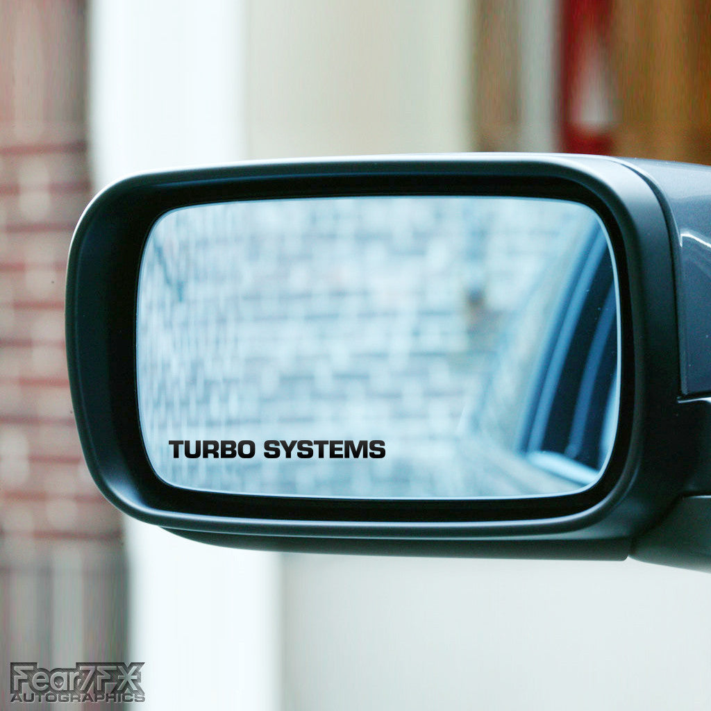 2x Turbo Systems Wing Mirror Vinyl Transfer Decals