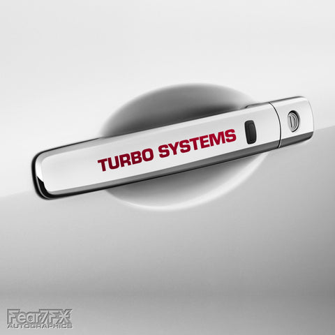 4x Turbo Systems Door Handle Vinyl Decals