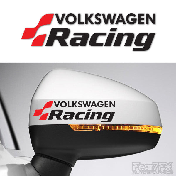 2x VW Racing Side Mirror Vinyl Transfer Decals